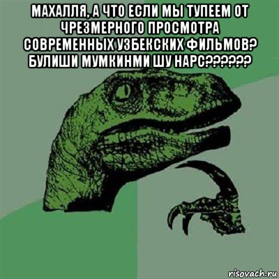 махалля, а что если мы тупеем от чрезмерного просмотра современных узбекских фильмов? булиши мумкинми шу нарс?????? , Мем Филосораптор