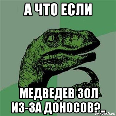 а что если медведев зол из-за доносов?.., Мем Филосораптор