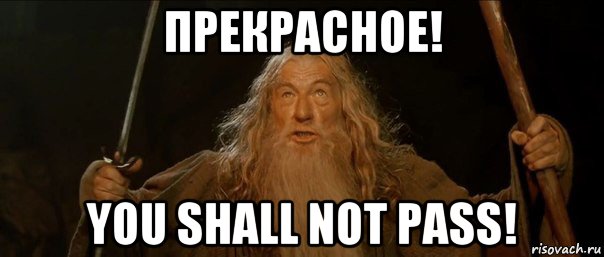 прекрасное! you shall not pass!, Мем Гендальф (Ты не пройдешь)