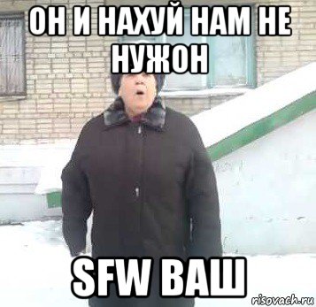 он и нахуй нам не нужон sfw ваш, Мем Интернет не нужон