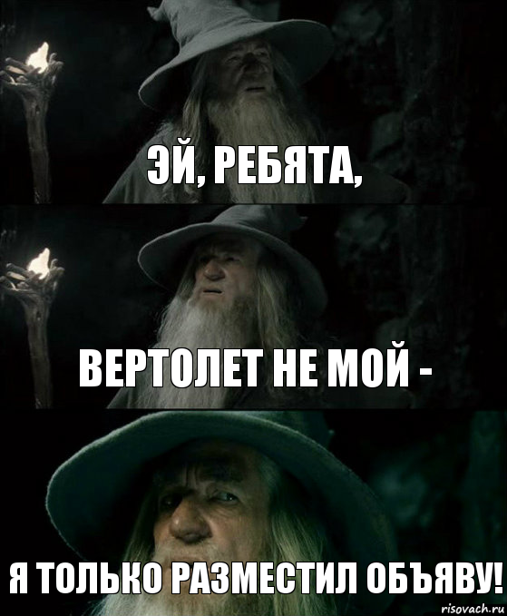 Эй, ребята, вертолет не мой - Я только разместил объяву!, Комикс Гендальф заблудился