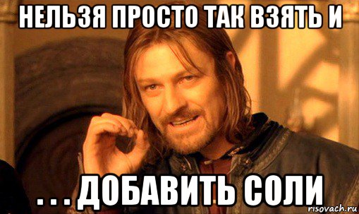 нельзя просто так взять и . . . добавить соли, Мем Нельзя просто так взять и (Боромир мем)