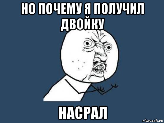 но почему я получил двойку насрал, Мем Ну почему