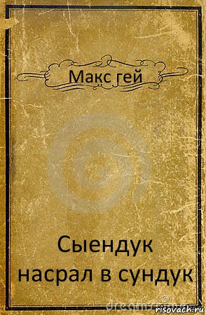 Макс гей Сыендук насрал в сундук, Комикс обложка книги