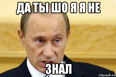 да ты шо я я не знал, Мем путин