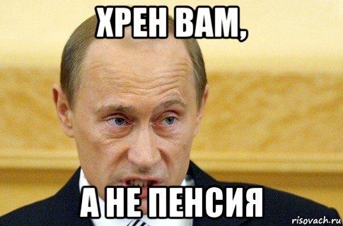 хрен вам, а не пенсия, Мем путин