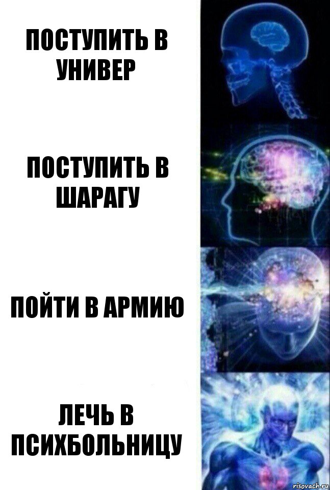 Поступить в универ Поступить в шарагу Пойти в армию Лечь в психбольницу, Комикс  Сверхразум