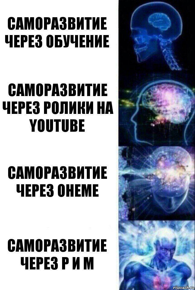 Саморазвитие через обучение Саморазвитие через ролики на YouTube Саморазвитие через онеме Саморазвитие через Р и М, Комикс  Сверхразум