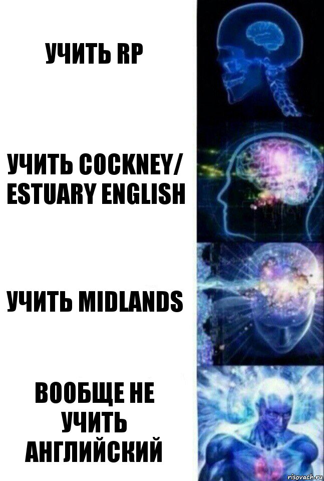 Учить RP Учить Cockney/ Estuary English Учить Midlands Вообще не учить английский, Комикс  Сверхразум