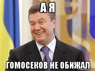 а я гомосеков не обижал, Мем Янукович