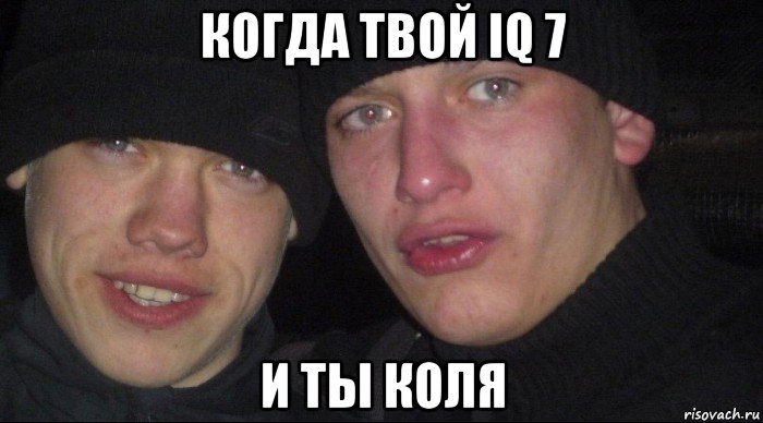 когда твой iq 7 и ты коля, Мем Ебать ты лох