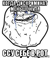 когда дискриминат меньше нуля ссу себе в рот, Мем Forever Alone