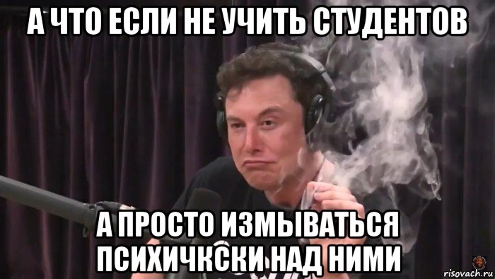 а что если не учить студентов а просто измываться психичкски над ними, Мем Илон Маск