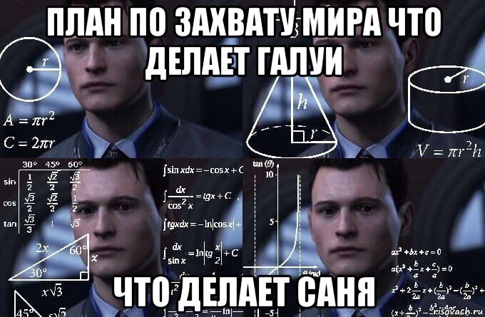 план по захвату мира что делает галуи что делает саня, Мем  Коннор задумался