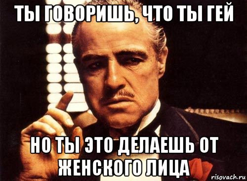 ты говоришь, что ты гей но ты это делаешь от женского лица, Мем крестный отец