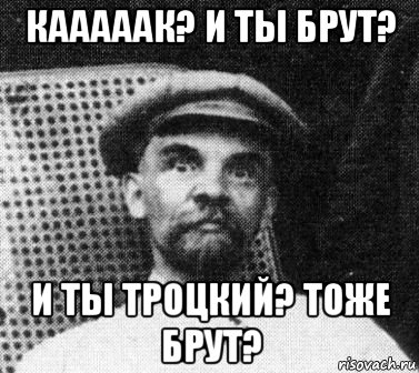 кааааак? и ты брут? и ты троцкий? тоже брут?, Мем   Ленин удивлен