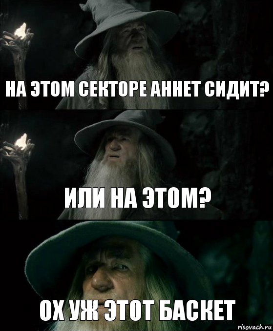 На этом секторе Аннет сидит? Или на этом? Ох уж этот баскет