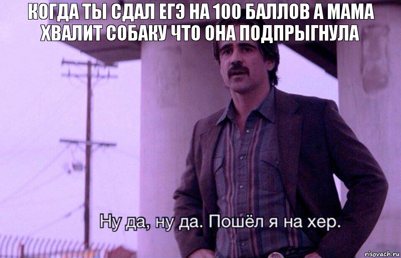 когда ты сдал егэ на 100 баллов а мама хвалит собаку что она подпрыгнула, Комикс    Ну да ну да Пошел я на хер