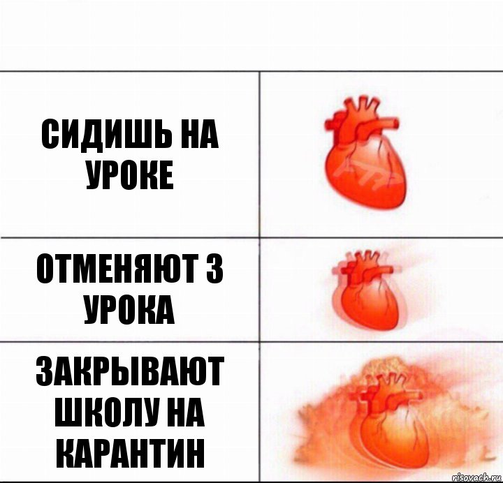 Сидишь на уроке отменяют 3 урока Закрывают школу на карантин, Комикс  Расширяюшее сердце
