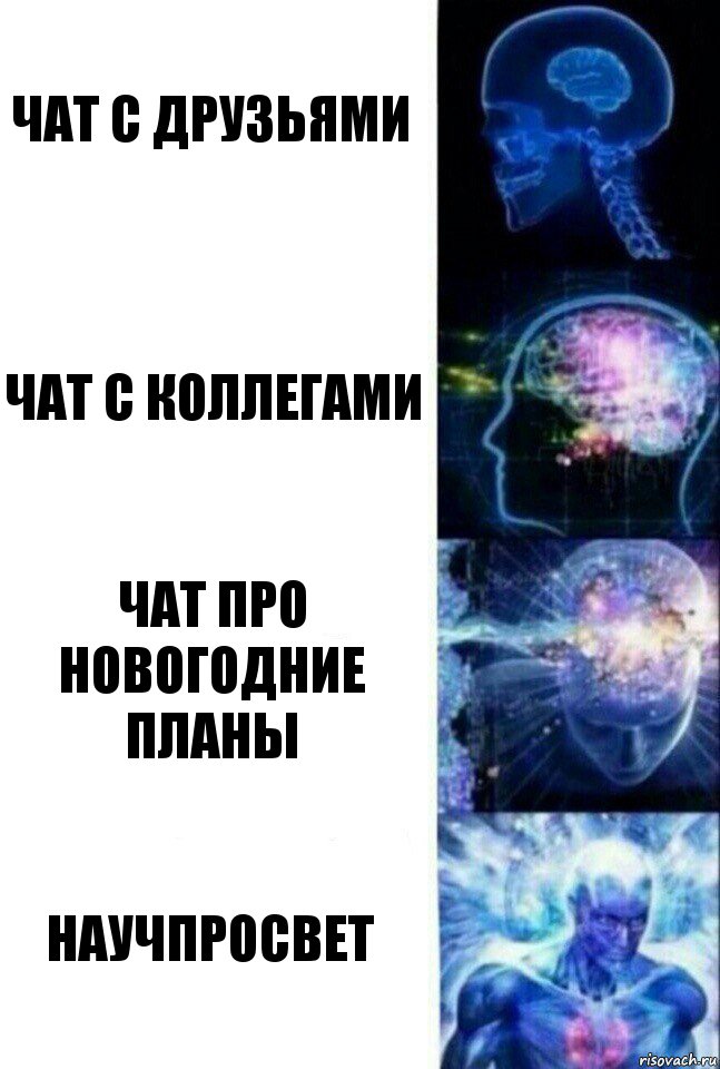 чат с друзьями чат с коллегами чат про новогодние планы научПросвет, Комикс  Сверхразум