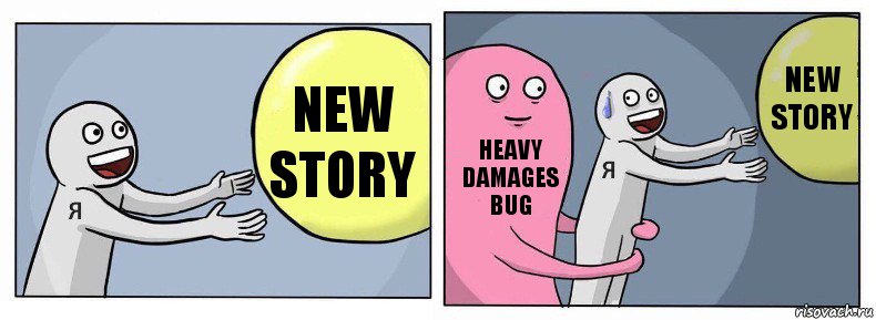 new story heavy damages bug new story, Комикс Я и жизнь