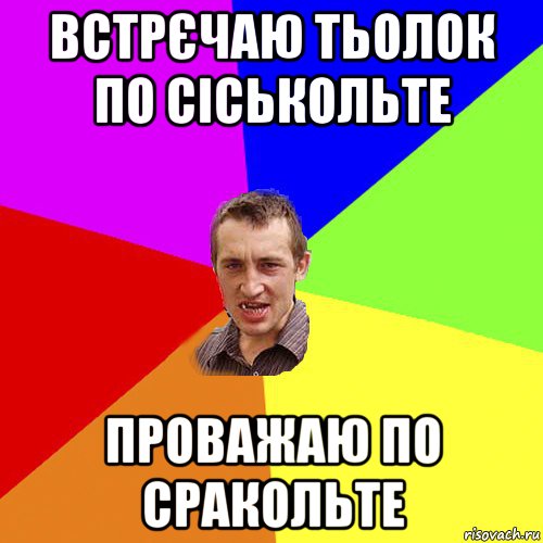 встрєчаю тьолок по сіськольте проважаю по сракольте, Мем Чоткий паца