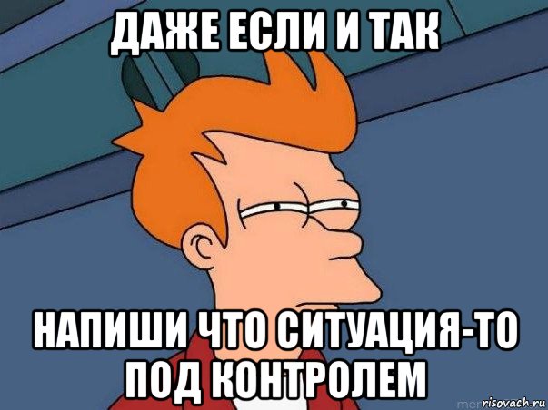 даже если и так напиши что ситуация-то под контролем, Мем  Фрай (мне кажется или)