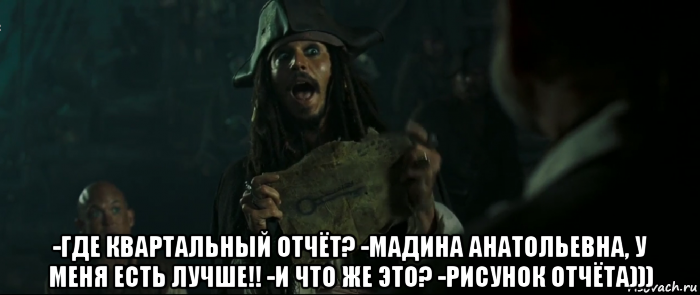  -где квартальный отчёт? -мадина анатольевна, у меня есть лучше!! -и что же это? -рисунок отчёта)))