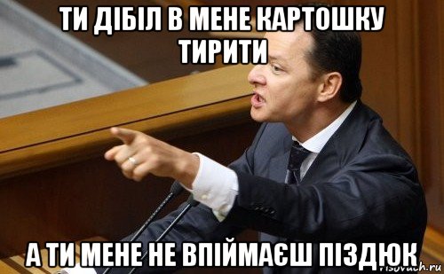 ти дібіл в мене картошку тирити а ти мене не впіймаєш піздюк