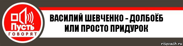 ВАСИЛИЙ ШЕВЧЕНКО - ДОЛБОЁБ ИЛИ ПРОСТО ПРИДУРОК, Комикс   пусть говорят