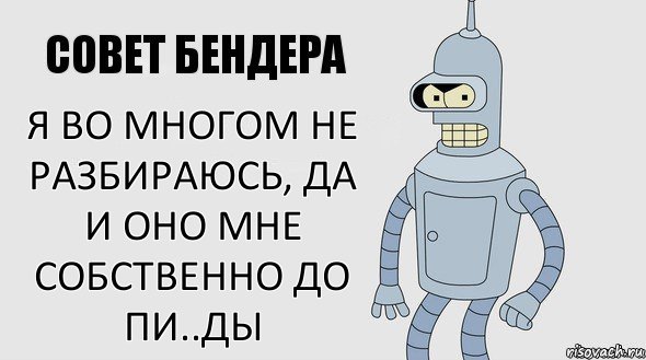 Я во многом не разбираюсь, да и оно мне собственно до пи..ды, Комикс Советы Бендера