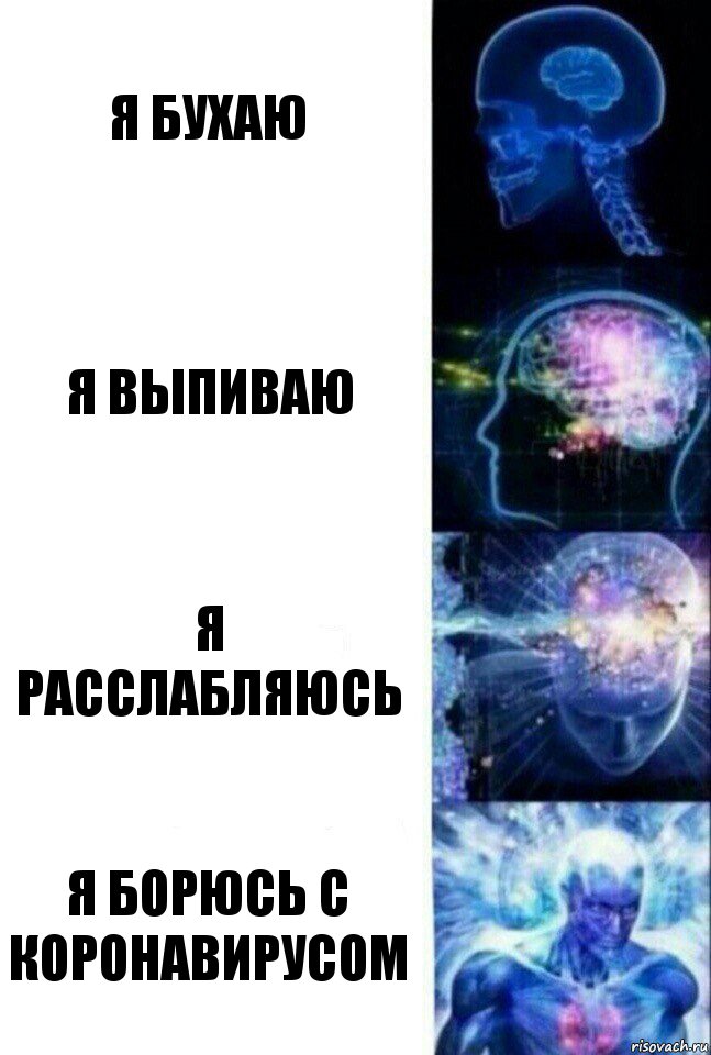 я бухаю я выпиваю я расслабляюсь я борюсь с коронавирусом, Комикс  Сверхразум