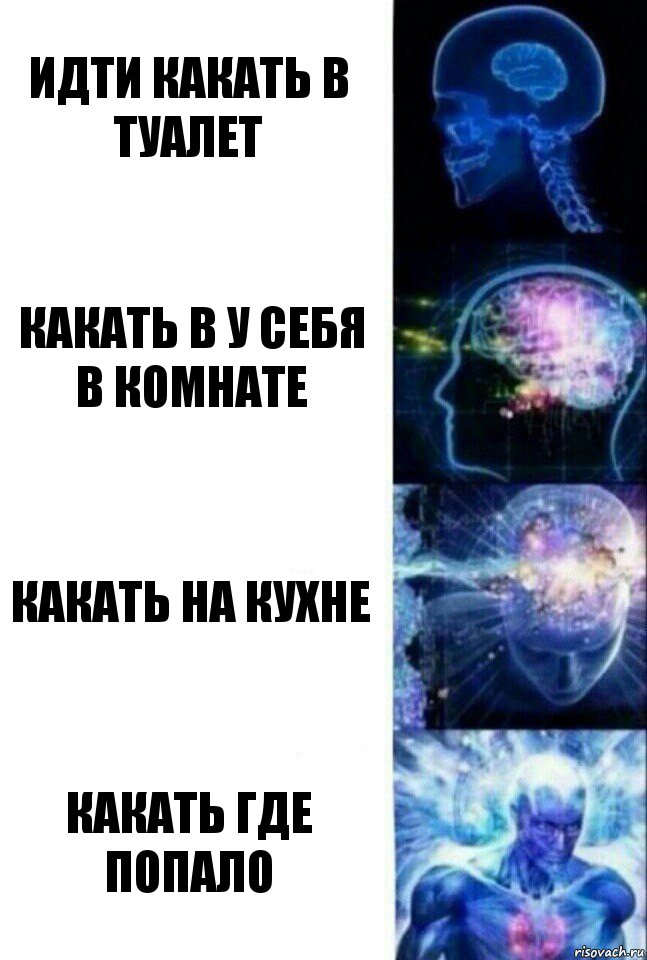 идти какать в туалет какать в у себя в комнате какать на кухне какать где попало, Комикс  Сверхразум