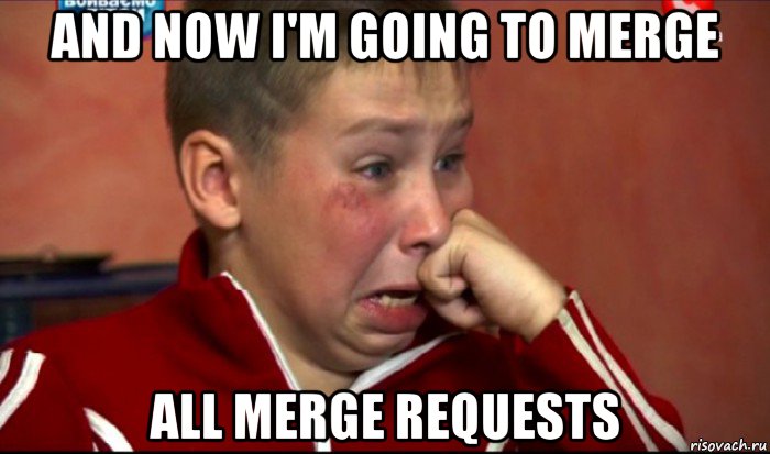 and now i'm going to merge all merge requests