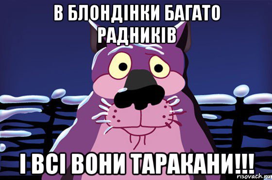 в блондінки багато радників і всі вони таракани!!!