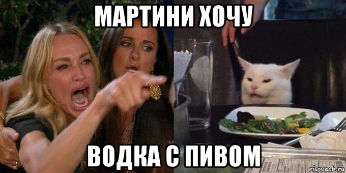 мартини хочу водка с пивом, Мем Женщина орёт на кота