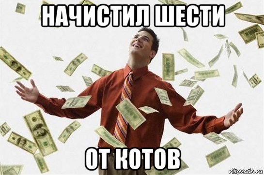 начистил шести от котов, Мем Богач