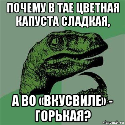 почему в тае цветная капуста сладкая, а во «вкусвиле» - горькая?, Мем Филосораптор