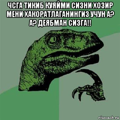 чсга тикиб куяйми сизни хозир мени хакоратлаганингиз учун а? а? деябман сизга!! , Мем Филосораптор