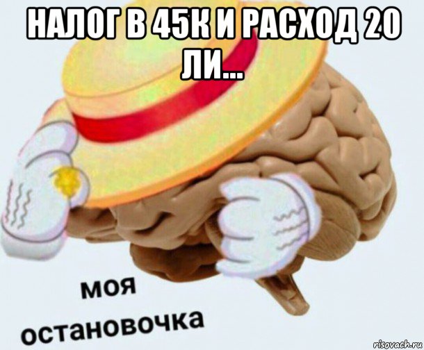 налог в 45к и расход 20 ли... , Мем   Моя остановочка мозг