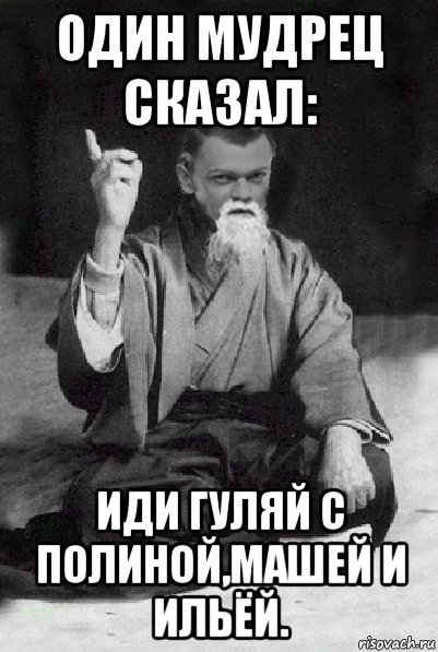 один мудрец сказал: иди гуляй с полиной,машей и ильёй., Мем Мудрий Виталька