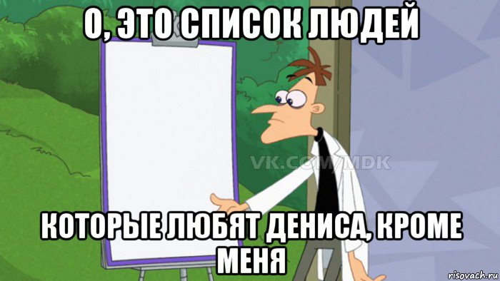 о, это список людей которые любят дениса, кроме меня, Мем  Пустой список