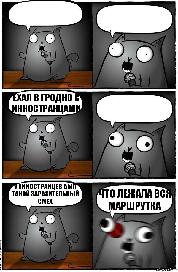   ехал в гродно с инностранцами  у инностранцев был такой заразительный смех что лежала вся маршрутка