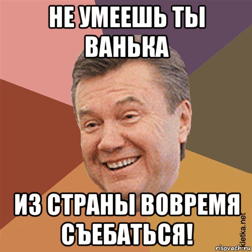 не умеешь ты ванька из страны вовремя съебаться!, Мем Типовий Яник