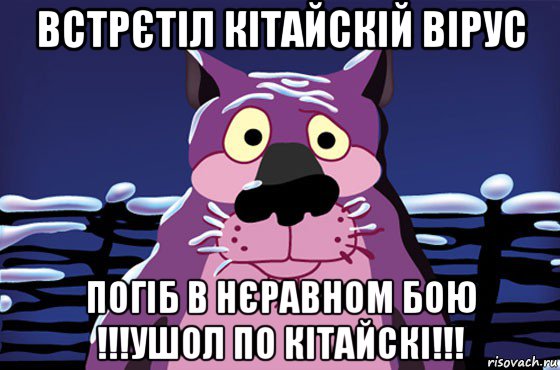 встрєтіл кітайскій вірус погіб в нєравном бою !!!ушол по кітайскі!!!, Мем Волк