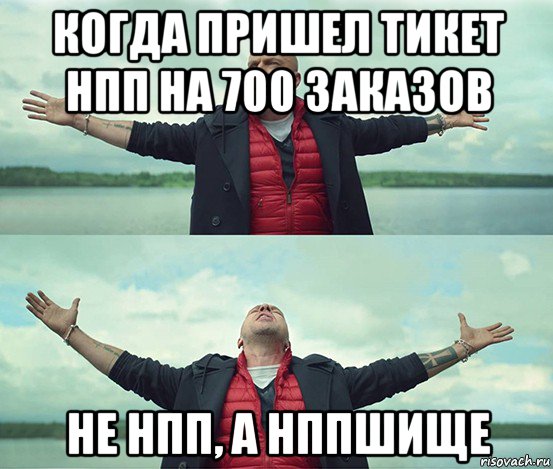 когда пришел тикет нпп на 700 заказов не нпп, а нппшище, Мем Безлимитище