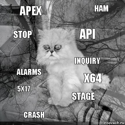 apex x64 api crash alarms ham stage stop 5x17 inquiry, Комикс  кот безысходность