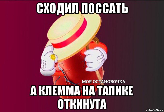 сходил поссать а клемма на тапике откинута, Мем   Моя остановочка