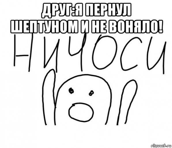 друг:я пернул шептуном и не воняло! , Мем  Ничоси