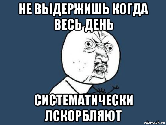 не выдержишь когда весь день систематически лскорбляют, Мем Ну почему